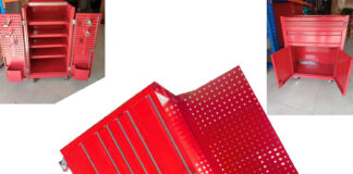 Tủ đồ nghề 6 ngăn kéo 1 cánh kết hợp bảng treo