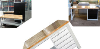 Bàn thao tác 5 ngăn KT: W1800xD800xH770mm