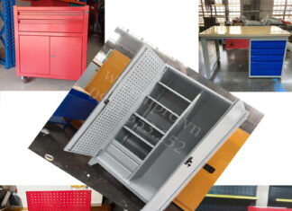 Tủ dụng cụ 2 cánh 2 ngăn 4 khay 2 khoang KT: W1000xD500xH1800mm