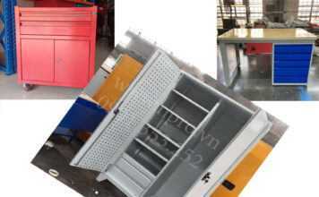 Tủ dụng cụ 2 cánh 2 ngăn 4 khay 2 khoang KT: W1000xD500xH1800mm