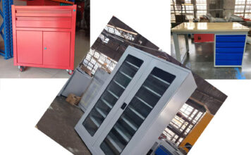 Tủ đồ nghề 2 cánh 7 khay KT: 1050Wx500Dx1800Hmm x 1.mm