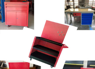 Xe đẩy dụng cụ 3 ngăn bảng treo