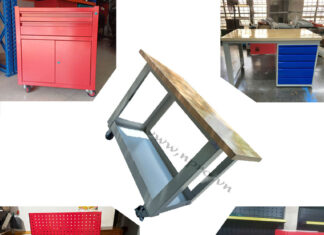 Xe đẩy dung cụ kết hợp mặt gỗ