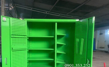 Tủ dụng cụ 2 cánh 2 ngăn 4 khay KT: 1000Wx500Dx1800Hmm