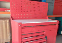 Tủ đồ nghề 6 ngăn kéo 1 cánh kết hợp bảng treo