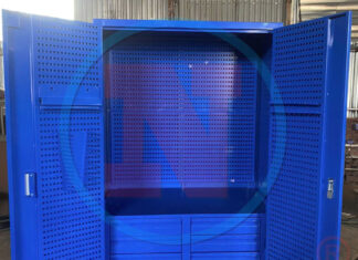 Tủ dụng cụ 2 cánh 10 ngăn 1 khay KT: 1000Wx500Dx1800Hmm