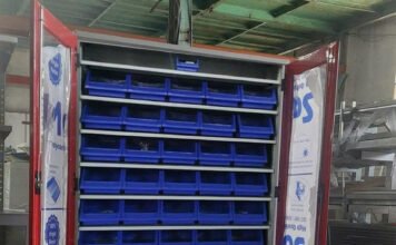 Tủ để khay nhựa 2 cánh KT:1150Wx500Dx1850Hmm